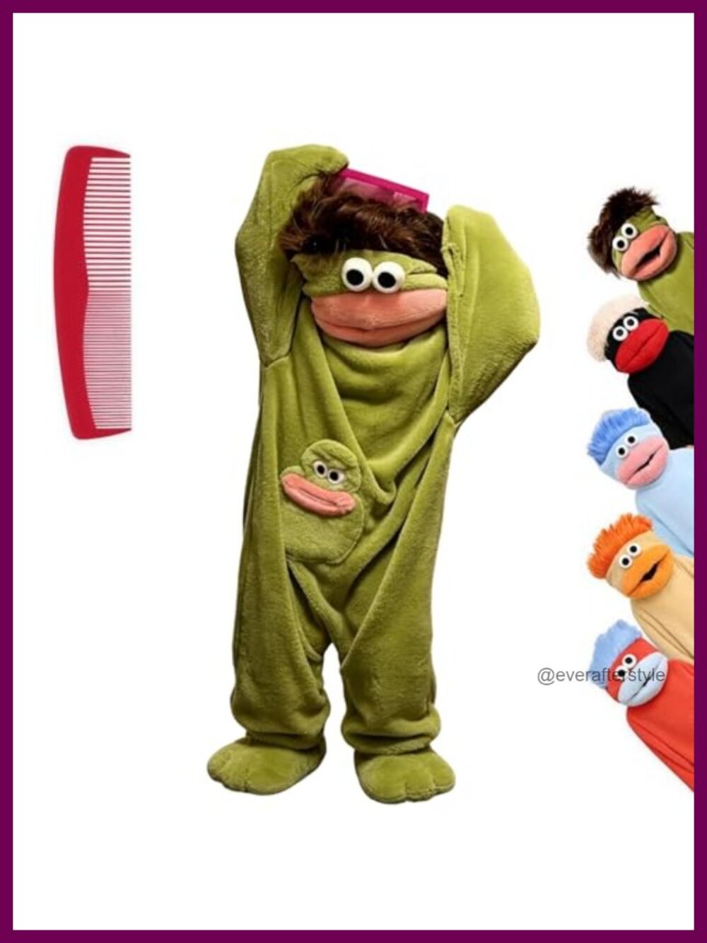 Silly Monster Onesie Plush Coral Fleece Hooded One-Piece Pajamas Loungewear
